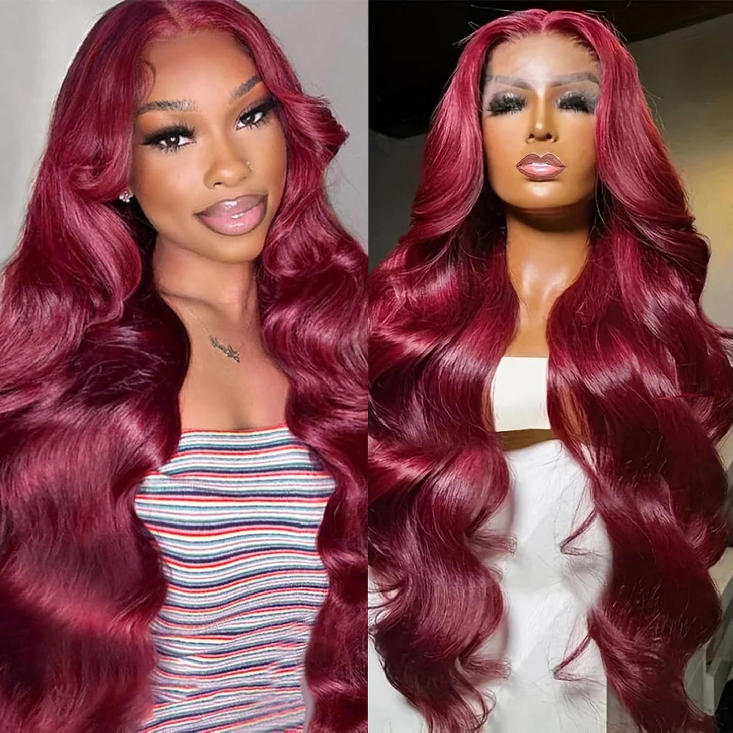 30 Inch Body Wave Lace Front Wig - Glueless Pre-Cut Highlight Ombre 1B/30 | 220% Density for Women