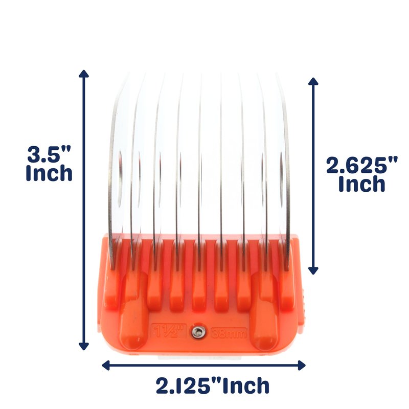 38MM 1 1/2" Animal Clipper Guard Attachment (Not Compatible on 5-in-1 Blade) for A5 Series Clippers |Stainless Steel Blade for Dog Groomer| Snap-On/Off Guard Combs for Dog Grooming (Standard COMB38MM)