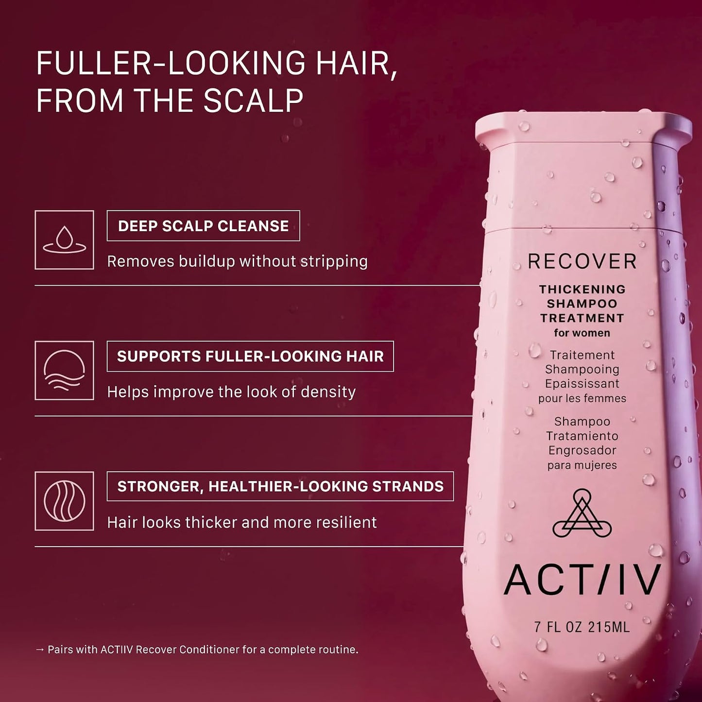 Thickening Shampoo & Conditioner Bundle for Women - 7 oz Each | Supports Fuller, Thicker Hair & Scalp Balance
