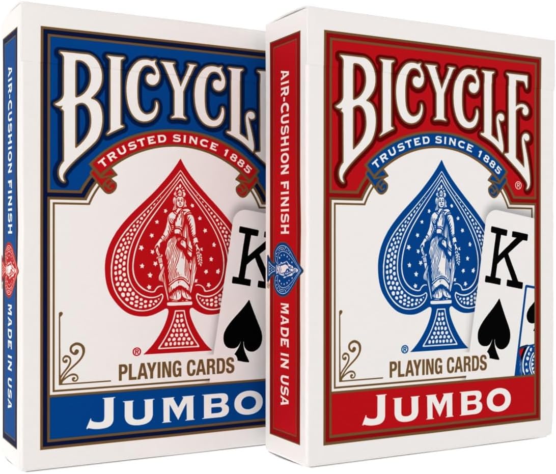 Standard Playing Cards - Classic Poker Size Deck (2 Pack) | Red & Blue for Family Game Night & Card Games
