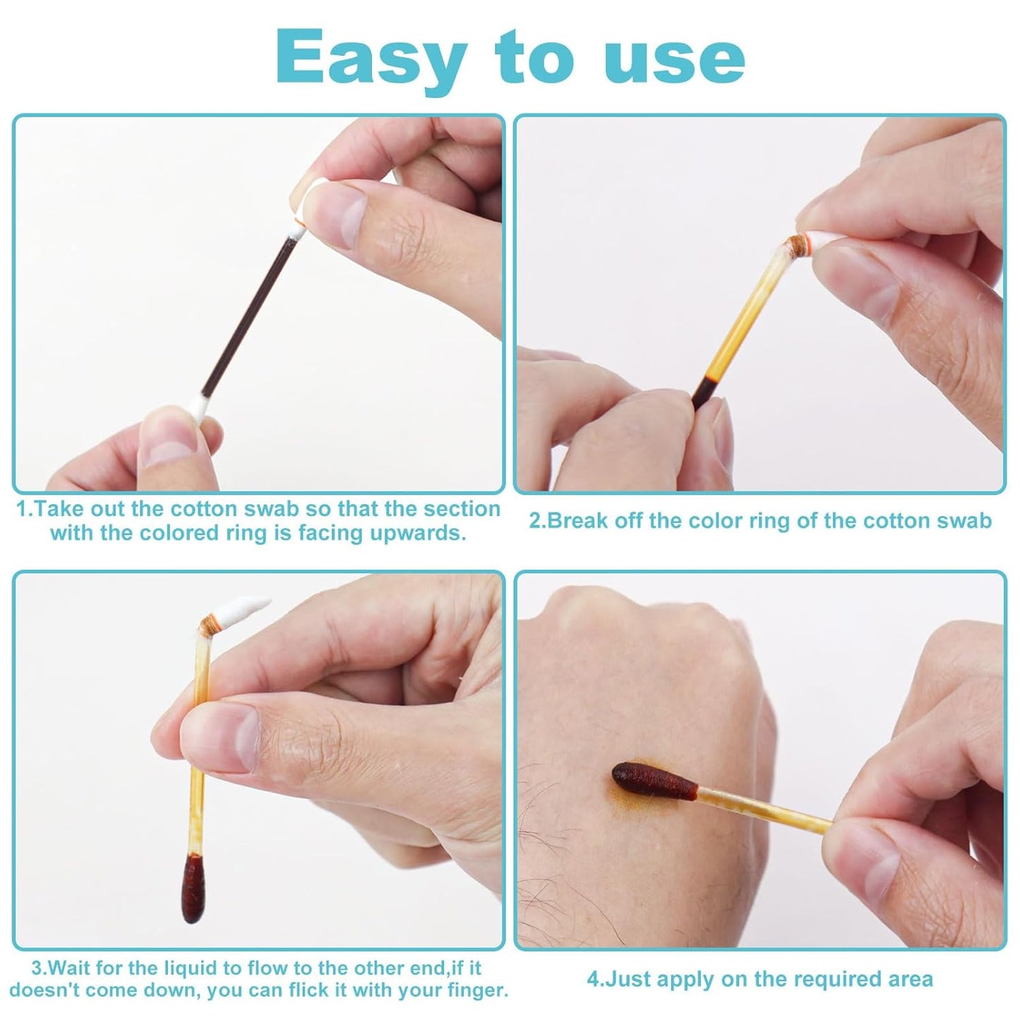 Disposable Iodine Swabs - Individually Wrapped Medical Swabsticks for Wound Care | Pack of 300