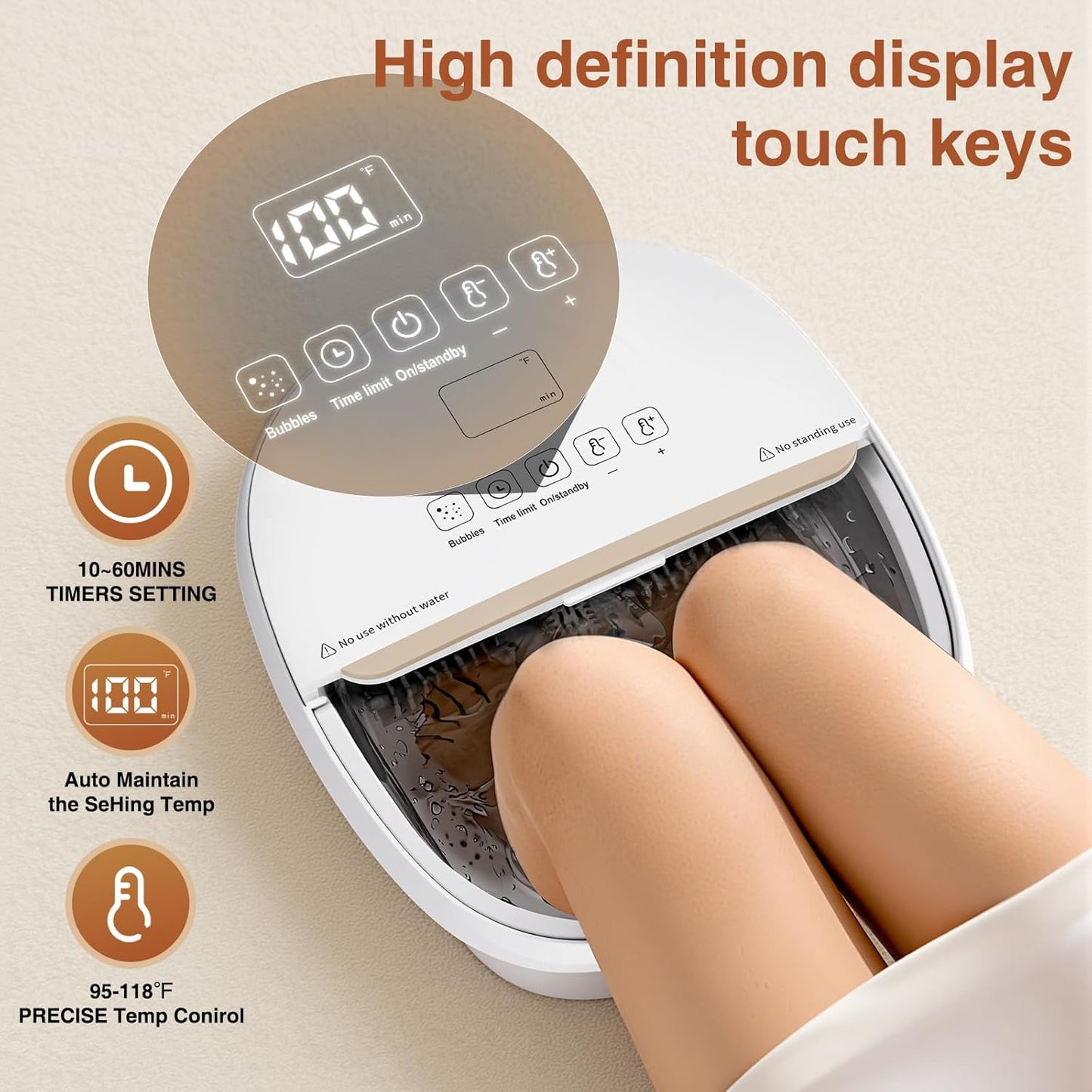 Pedicure Foot Spa - Collapsible Soaking Tub with Bubble & Heat | Remote Control Foot Bath for Relaxation