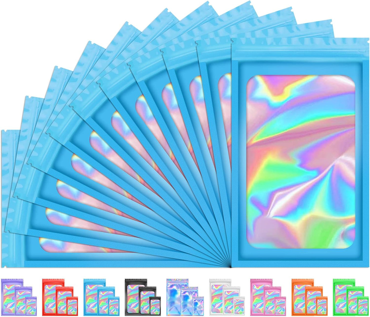 Holographic Smell Proof Bags - 100 PCS Resealable Mylar Gift Bags for Food & Jewelry | 3x5 Inch
