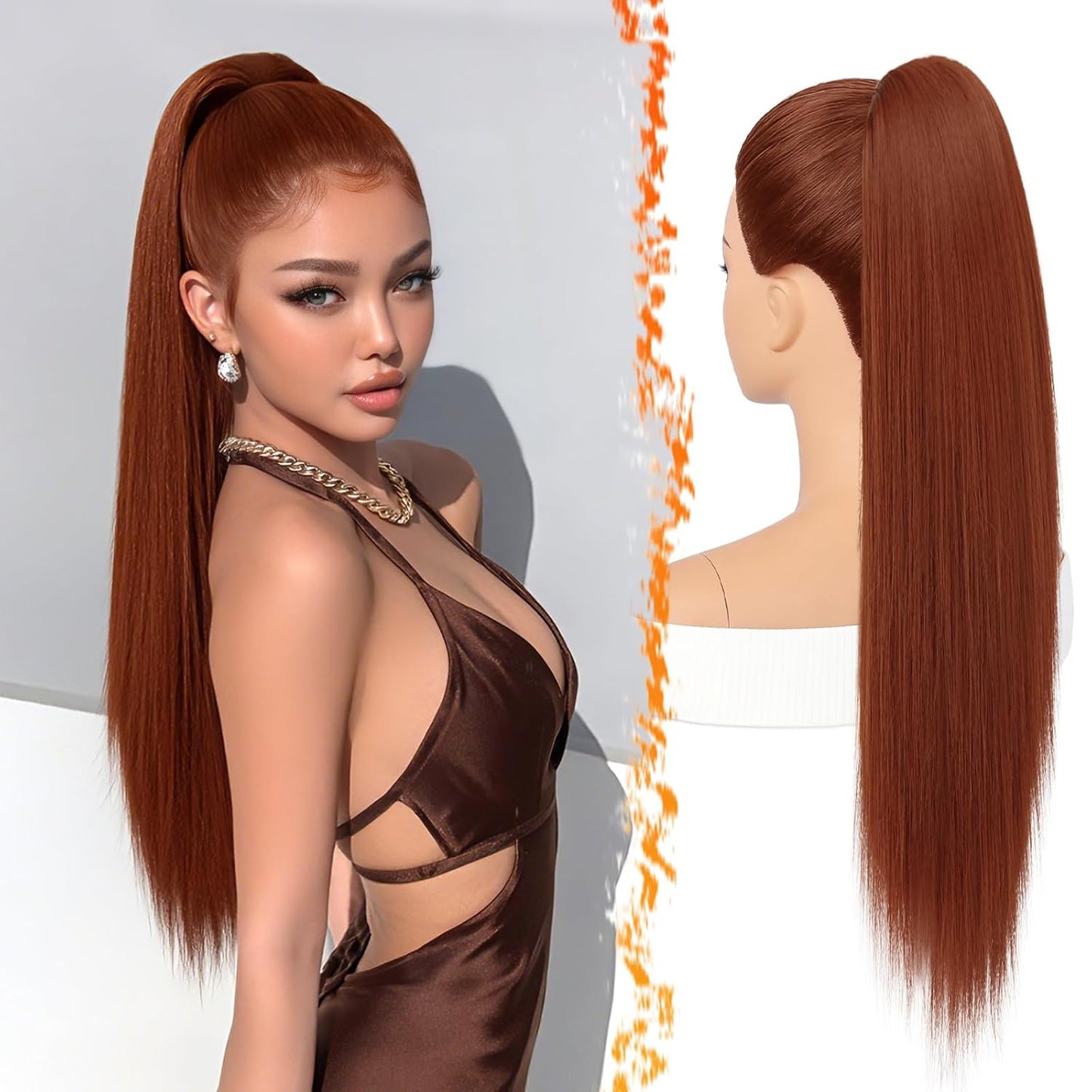Straight Blonde Ponytail Extension - 16 Inch Soft Synthetic Drawstring Hairpiece for Daily Wear & Cheer Competitions