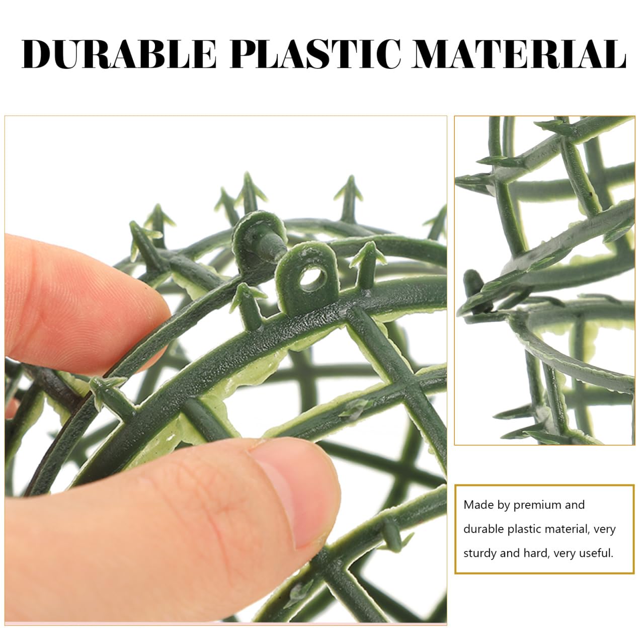 Housoutil 4 Inch Topiary Ball Frame for Artificial Plant Ball Support, 6Pcs Floral Sphere Cage for Flower Arrangement, Plastic Faux Greenery Frame Holder for Hanging Garden Wedding Decor