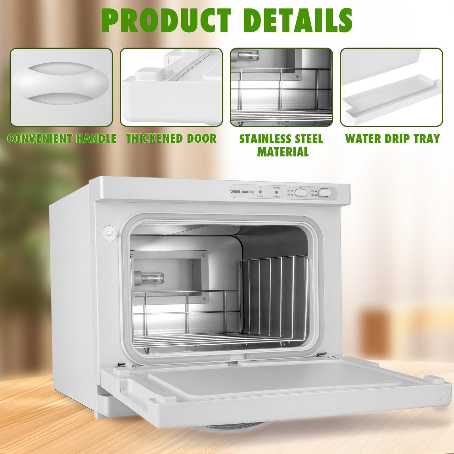 9TH SHOP Hot Towel Warmer, 8L Hot Towel Cabinet, 2-in-1 Quick Heating Towel Warmers Spa for Facials Spa Estheticians Massage Salon and Home
