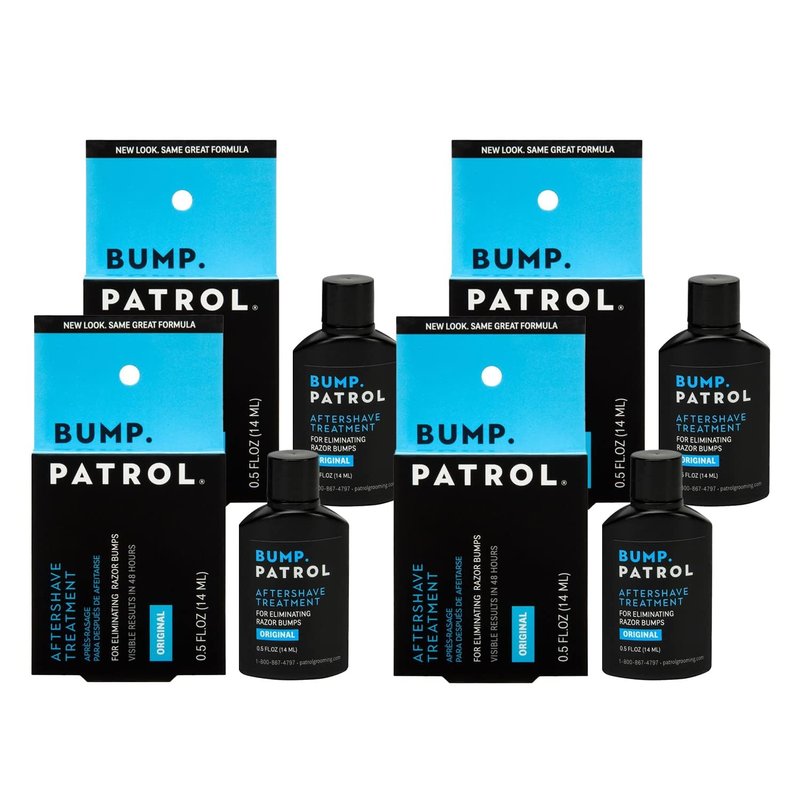 Bump Patrol Original Formula Aftershave Treatment Serum – Razor Bump Stopper and Ingrown Hair Treatment for Men and Women, Ingrown Hair Serum with Salicylic Acid - 0.5 oz (Pack of 4)