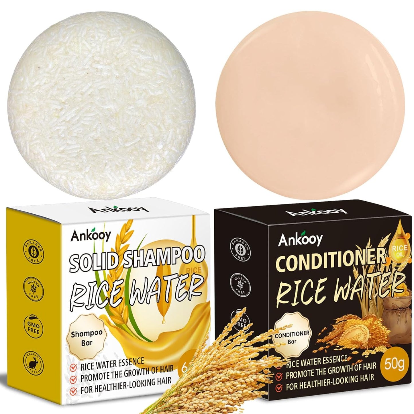 Rice Water Shampoo and Conditioner Set - Organic Protein & Vitamins for Hair Growth | Deep Cleansing, Anti-Hair Loss, Travel Size