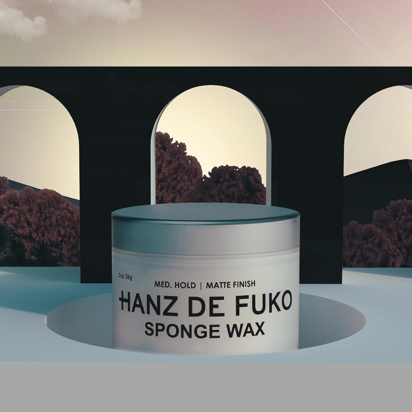 Hanz de Fuko Sponge Wax - Premium Men’s Hair Styling Wax for Medium Hold | Semi-Matte Finish, 2 oz Travel Size
