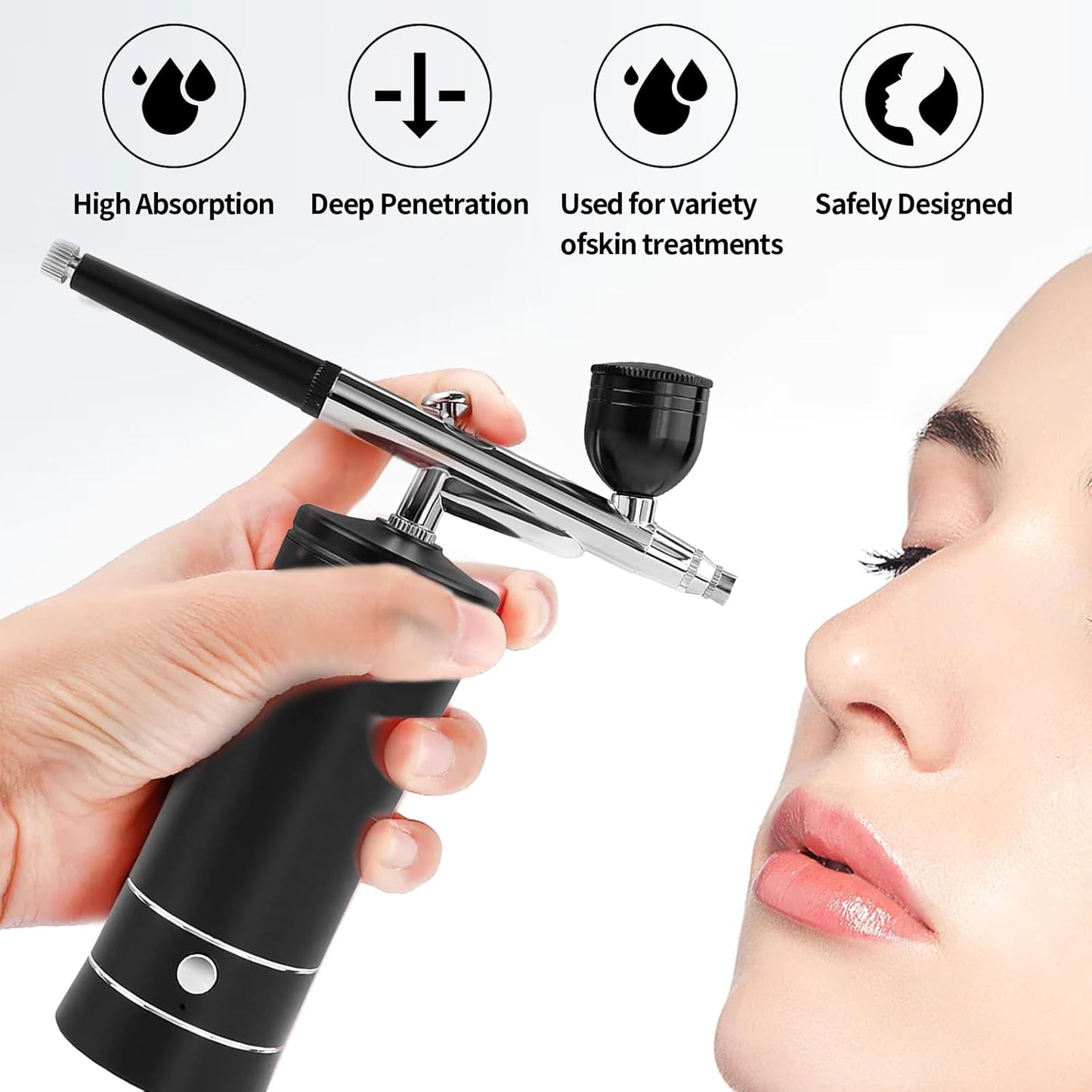 Airbrush Kit - Wireless Air Brush with Compressor for Nail Art, Makeup & Model Painting | Black