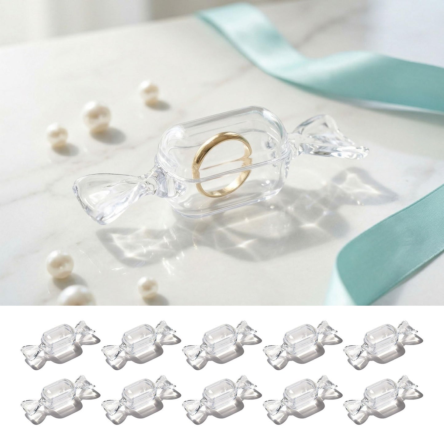 10 PcsCandy Shaped Jewelry Box Cute Mini Candy Holder for Gifts, Jewelry Boxes Earring JewelryOrganizer, Candy Organizer Box For Travel JewelryNew Year Valentine's Day Present Decoration