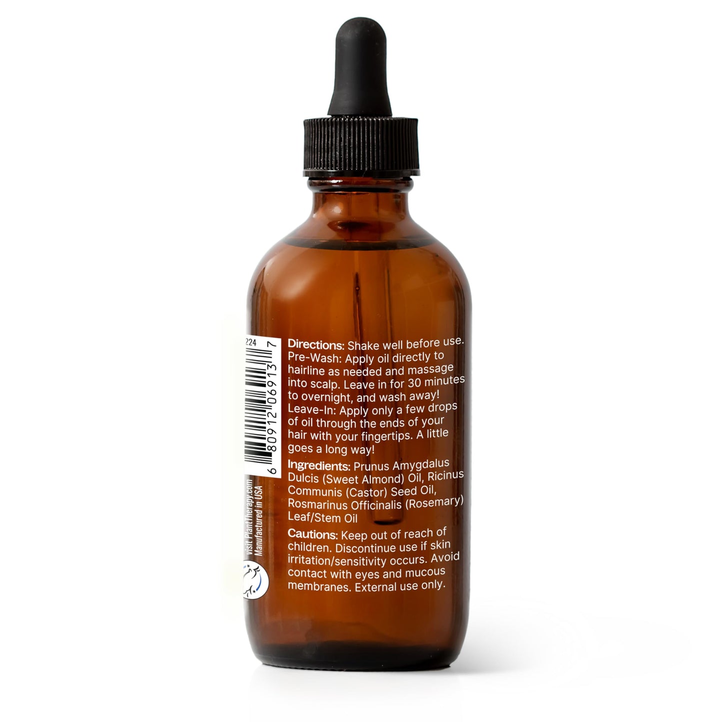 Plant Therapy Rosemary & Castor Oil - 4 oz Hair Treatment for Growth, Shine, Softness, Healthy Scalp & Hair Mask