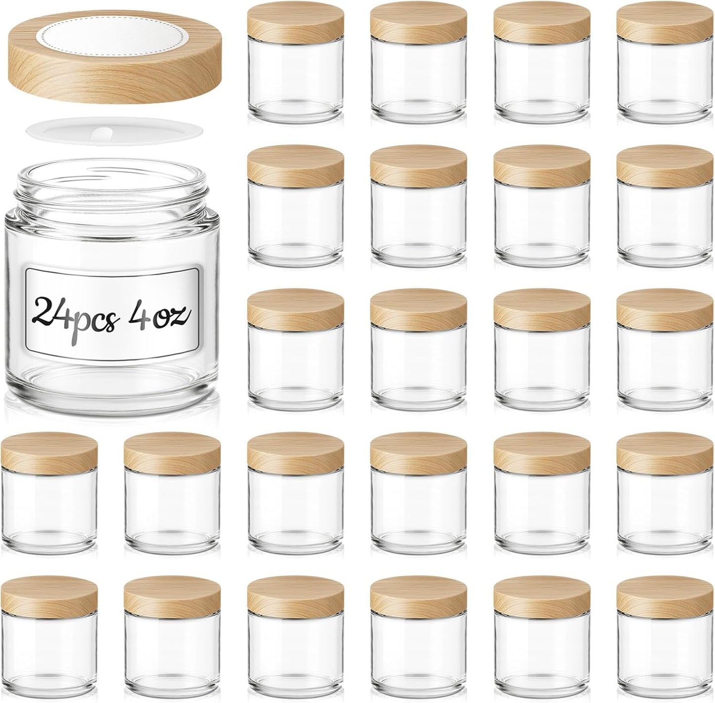 Amber Glass Jars - 2 oz Leakproof Containers with Black Lids | 36 Pack for Lotions, Powders & Candle Making