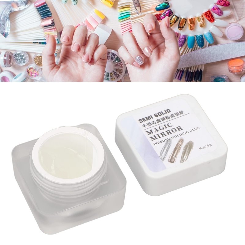 Mirror Powder Glue - Professional Nail Art Rhinestone Metallic Powder Glue with High Performance