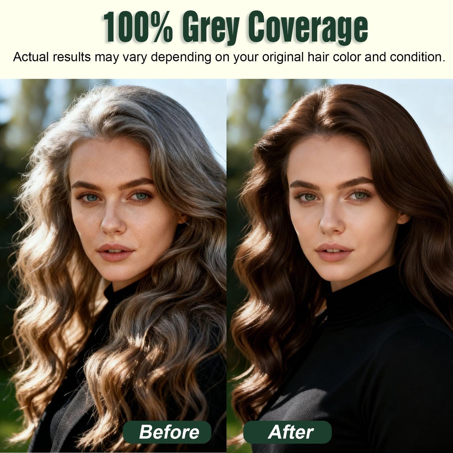 Hair Dye Shampoo PPD-Free for Sensitive Scalp, Comb-In Root Touch-Up Light Brown 6 in 1 Herbal Gentle Formula Gray Coverage for Men Women, Ammonia-Free, Semi-Permanent (6.76fl oz/200ml)