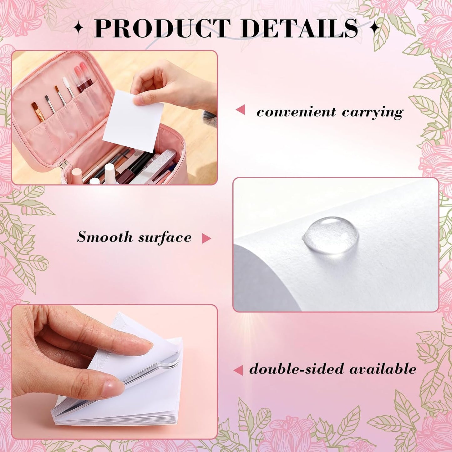 Disposable Nail Polish Palette Paper - Double-Sided Gel Art Mixing Tool | 100 Sheets, Waterproof, 3x3 in