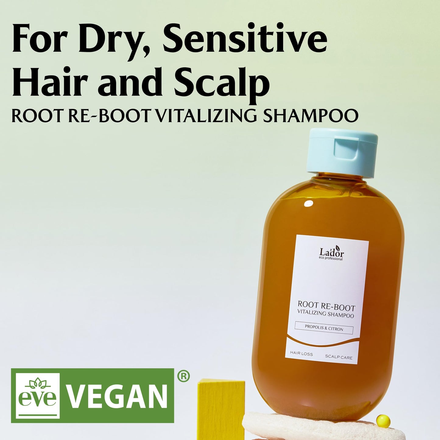 LADOR Root Re-boot Refreshing Hair Loss Relief Shampoo Vitalizing w/Propolis & Citron, Salicylic Acid, Niacinamide - Deep Cleansing, Cooling Sensation for Dry Scalp Korean Haircare 10oz