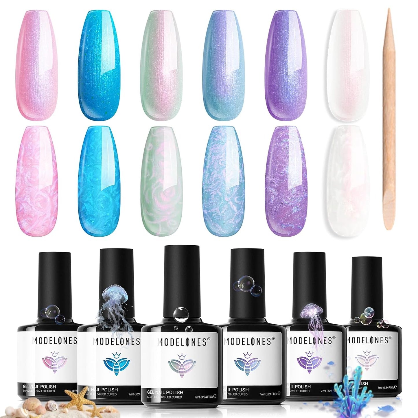 Gel Nail Polish Set - 6 Pastel & Neon Colors for DIY Manicure | Soak Off, LED Compatible