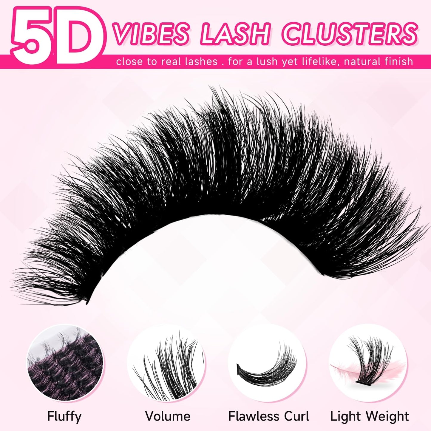 Fluffy Lash Clusters - Salon-Quality 100D Mega Eyelash Extensions | D Curl 10-18mm, Reusable, Beginner-Friendly
