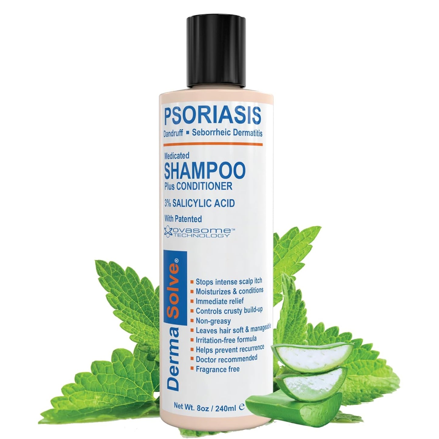 Dermasolve Psoriasis Shampoo & Conditioner - Naturally Heals Itchy, Flaky Skin | 8 oz