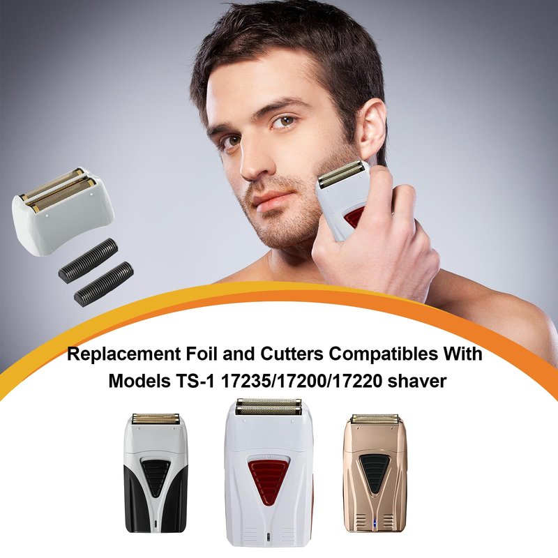 4 Pack Pro Shaver Replacement Foil and Cutters compatible with andis 17150(TS-1) shaver ProFoil Lithium replacement, Golden