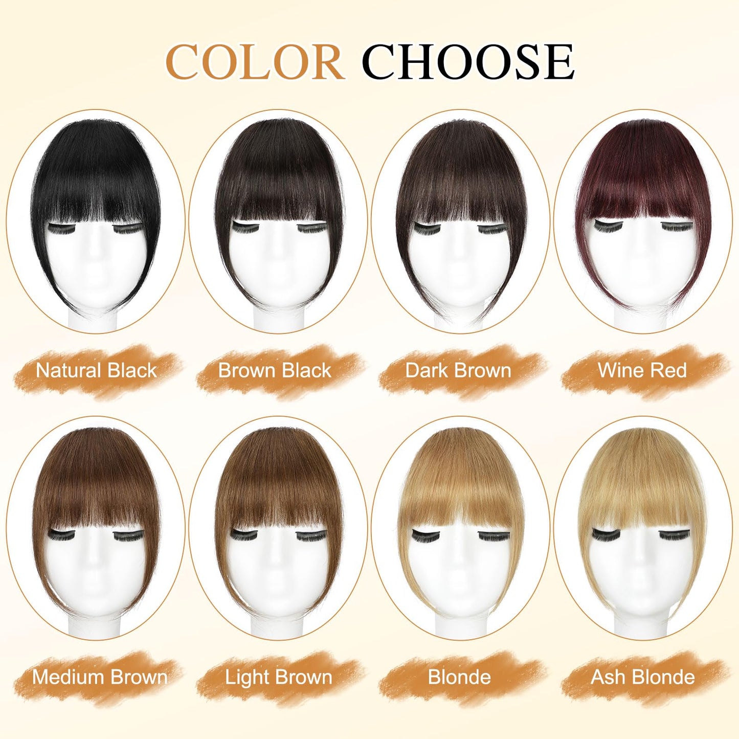 BOGSEA Clip in Bangs, 100% Real Human Hair Fake Bangs Clip in Hair Extensions Fringe with Temples Hairpieces for Women Curved Curtain Bangs for Daily Wear (2 Clips,Medium Brown)