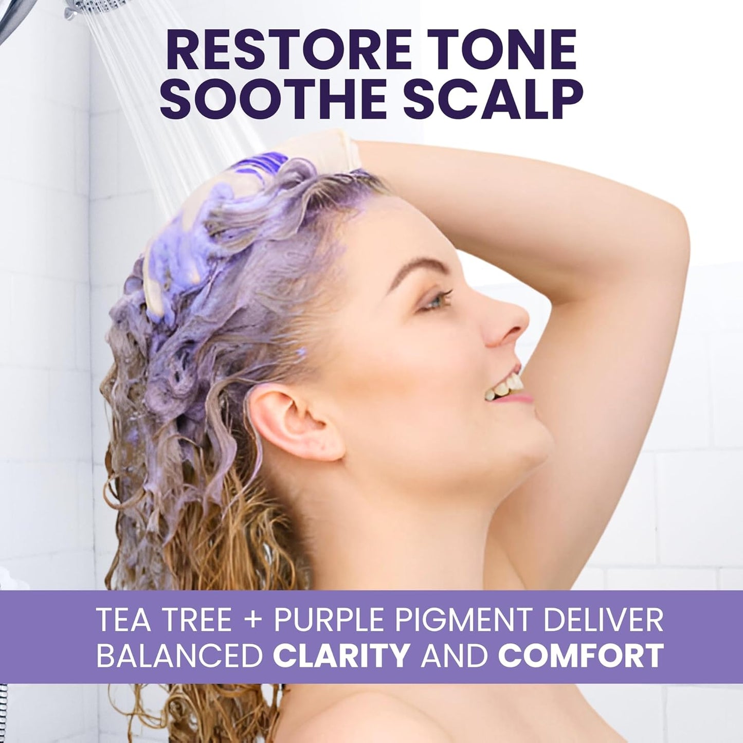 Tea Tree Purple Shampoo & Conditioner Set - Professional Anti-Brass Toner for Gray, Bleached & Blonde Hair | Sulfate-Free, Refreshes Scalp