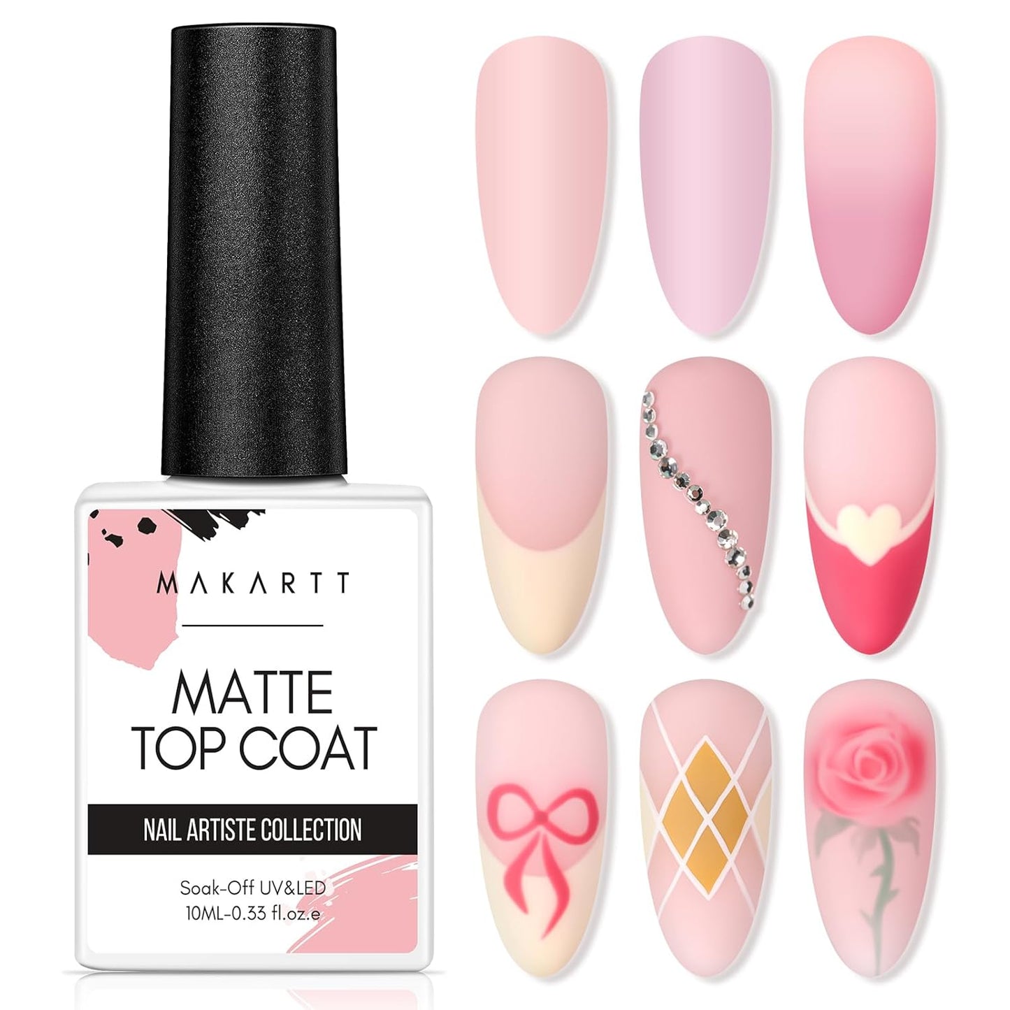 Gel Top Coat and Base Coat Set - No Wipe Shine Finish for Long-Lasting Gel Nails | 10ML, Salon Quality