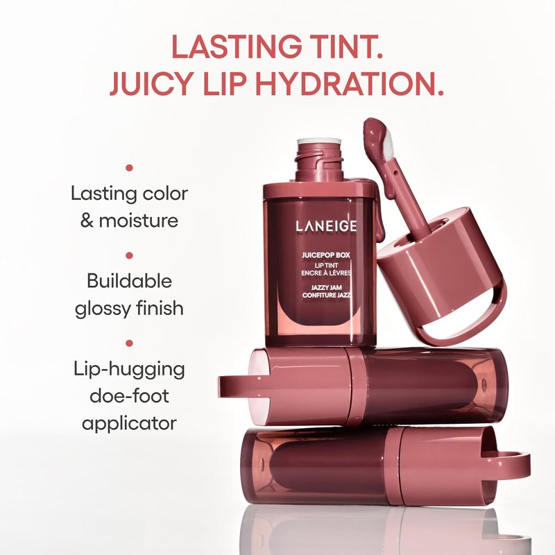 LANEIGE JuicePop Box Lip Tint - Long-Lasting Hydrating Color | Buildable Juicy Shine & Comfort