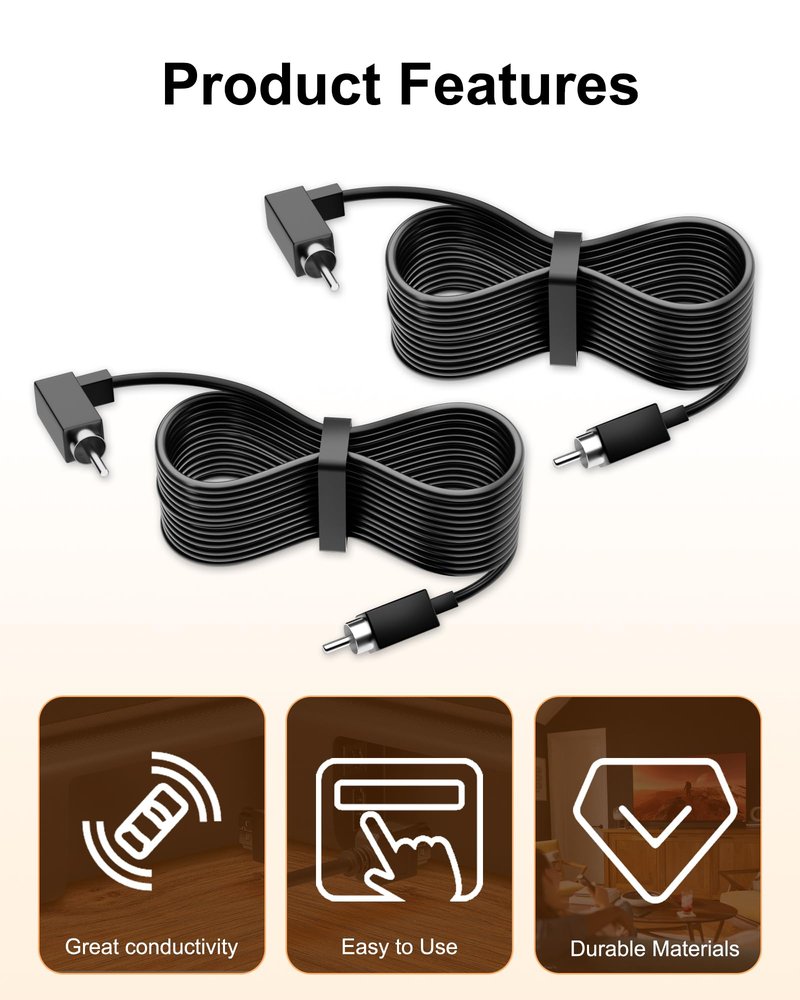 WUKUR 2Pcs Satellite Speaker Cable Compatible with Vizio V51 M51 SB3651 SB36514 SB4051 SB4251, Exact Fit Surround Satellite Replacement Cable Speaker Wire for Vizio Speaker, Length: 24.6Feet/7.5M