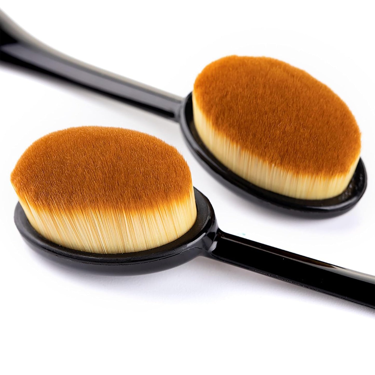 Traceless Petal Kabuki Makeup Brushes - 2 Pc Set for Flawless Foundation Application