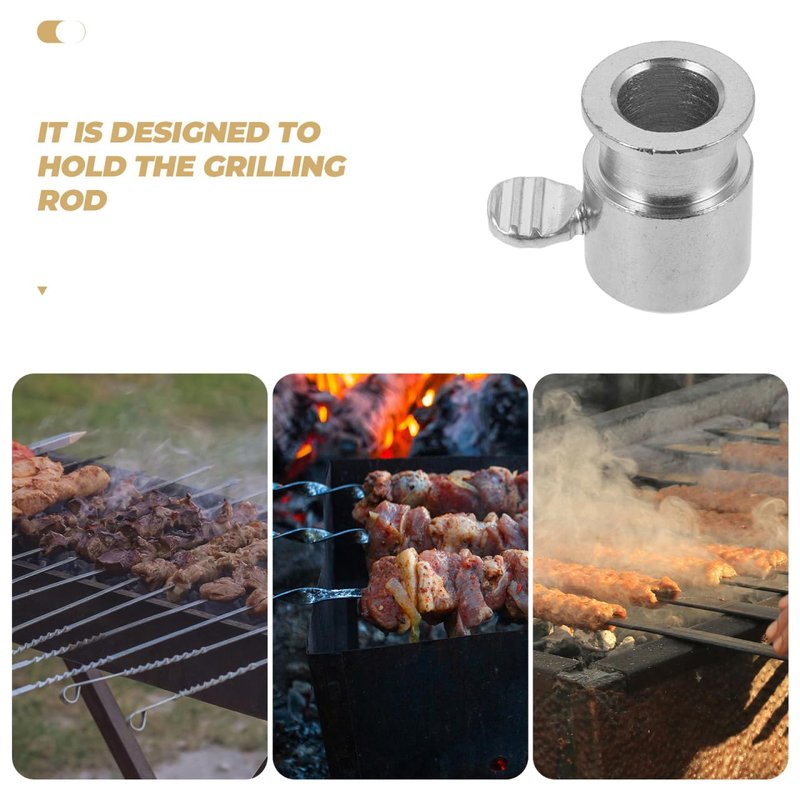 POPETPOP 5 Pcs Iron Rotisserie Spit Rod Roller Bushing, Grill Bushing Rotisserie Roller, Spit Rod Accessory for Enhanced BBQ Experience - Easy Clean