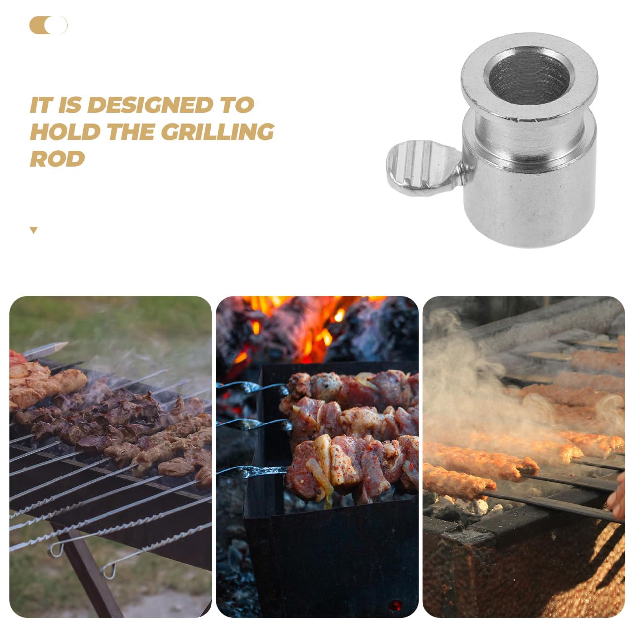 POPETPOP Rotisserie Spit Rod Roller Bushings, Stainless Steel Rotisserie Rod Holder Accessory for Outdoor Barbecue Ensures Smooth Rotation and Even Cooking of Food
