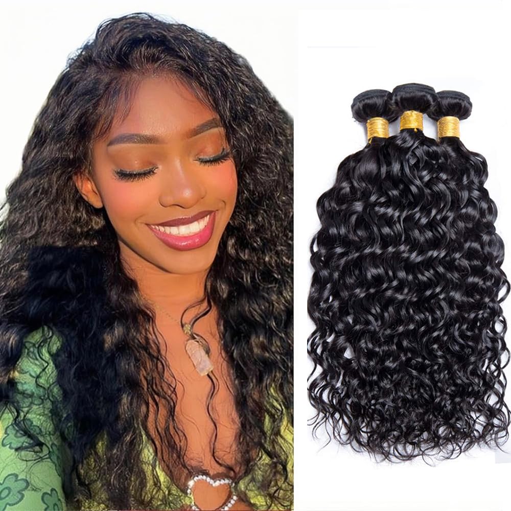 Wet and Wavy Bundles Human Hair 20 22 24 Inch 300g Peruvian Virgin Hair 3 Bundles Black Natural Color Water Wave Bundle