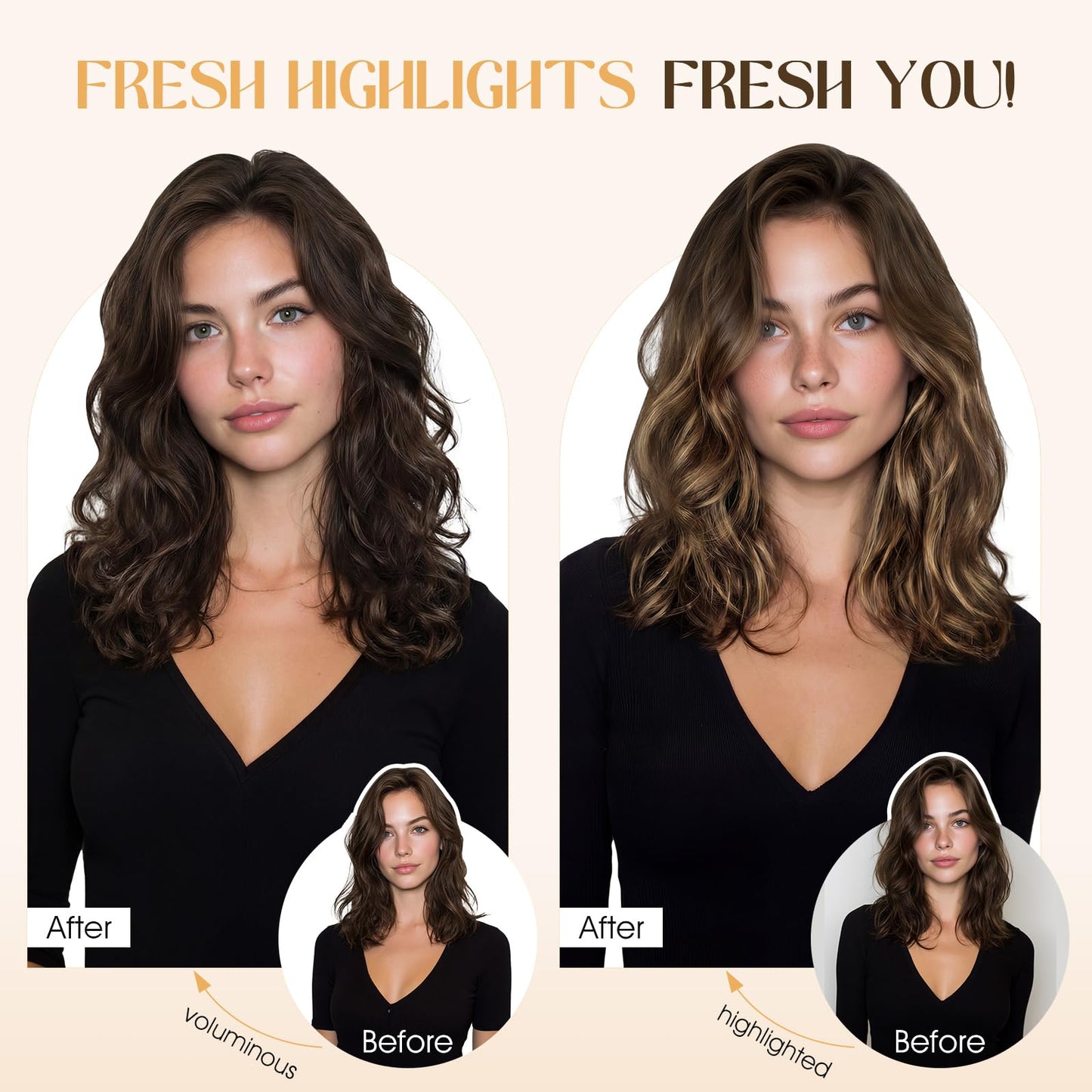 S-noilite 6Pcs Clip in Human Hair Extensions,Remy Single Short Clip in Hair Extensions 6Pcs 6clips Straight Golden Brown/Bleach Blonde Seamless Hairpieces for Women 10Inch 31g