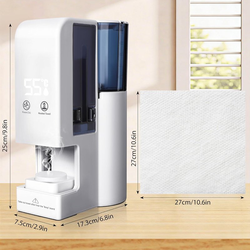 Automatic Face Towel Heater - 5-Second Heating, 55°C Steam | Portable Towel Warmer with 100 Disposable Towels