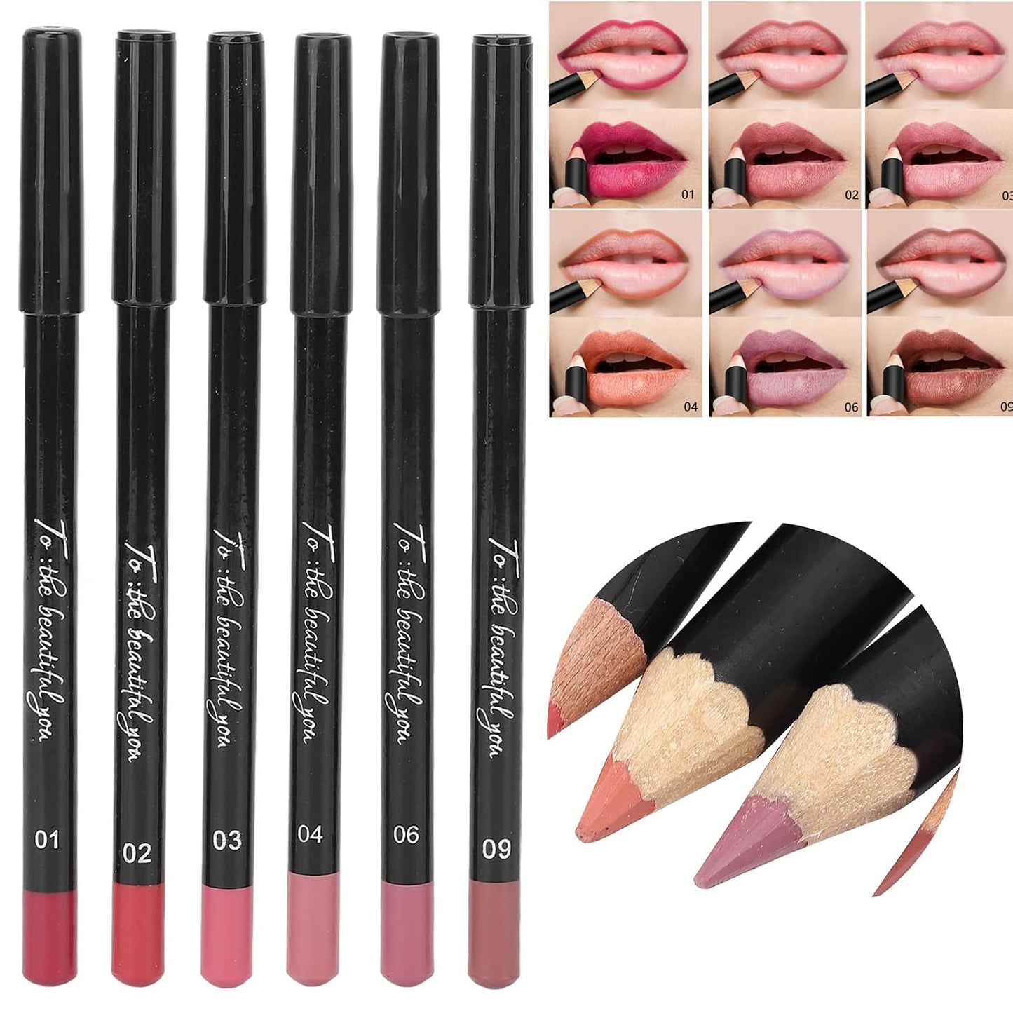 ANGGREK Lip Liner Set - 6 Matte Long-Lasting Pigmented Pencils | Professional Quality Makeup