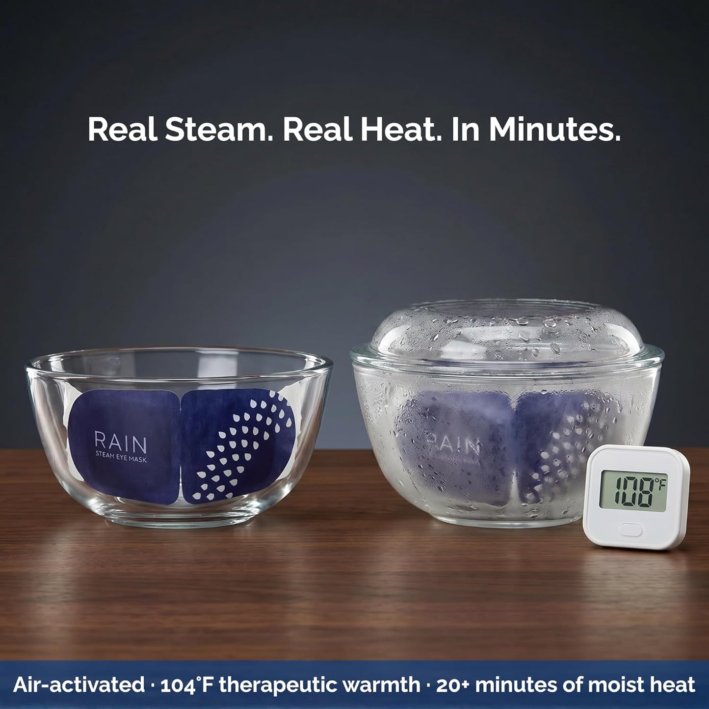 Heated Eye Mask for Dry Eyes - Self-Heating Steam Compress | 20 Disposable Masks, Unscented, Travel Ready
