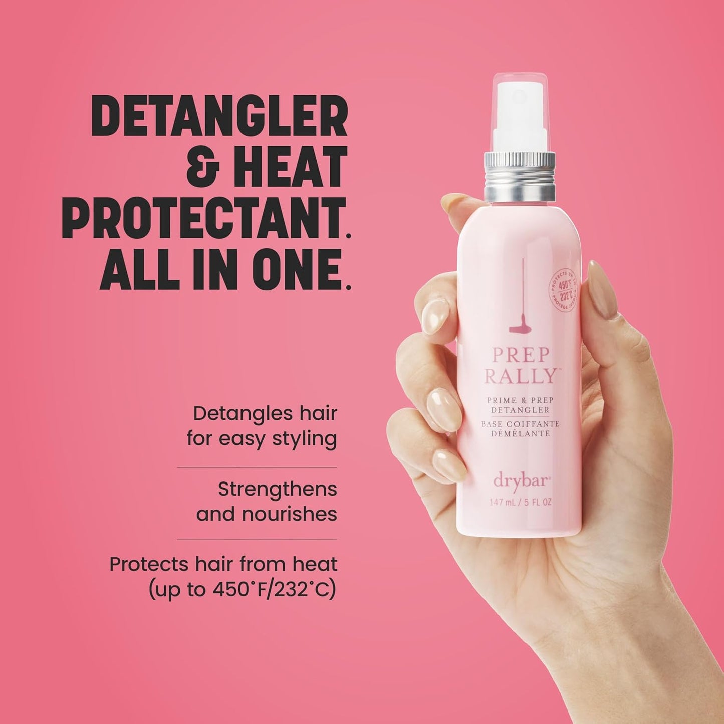 Drybar Prep Rally Detangler - Nourishing Hair Primer for Easy Detangling & Softness | Cruelty-Free Formula