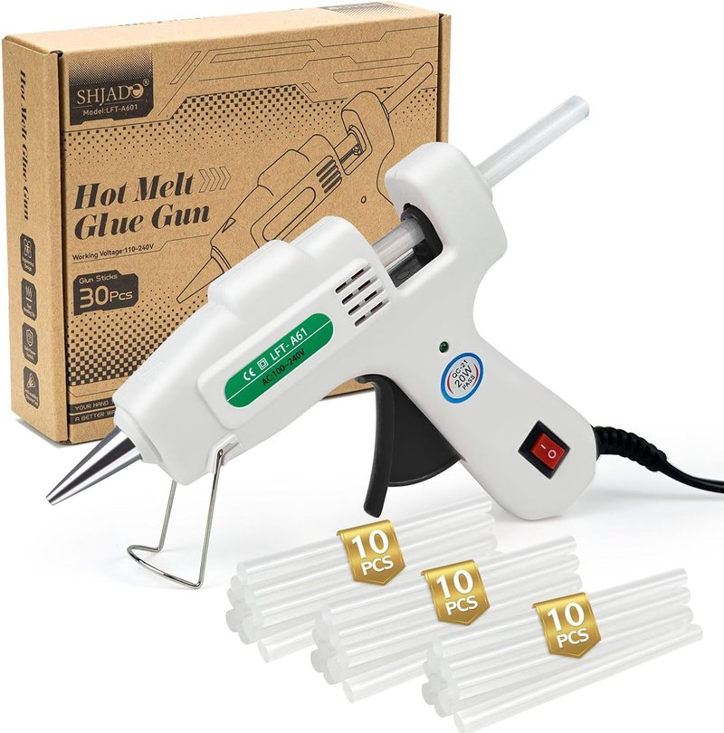 Mini Hot Glue Gun Kit - Fast Preheating High Temp Melt Gun with 30 Glue Sticks | Ideal for DIY Crafts & Home Repairs (White)