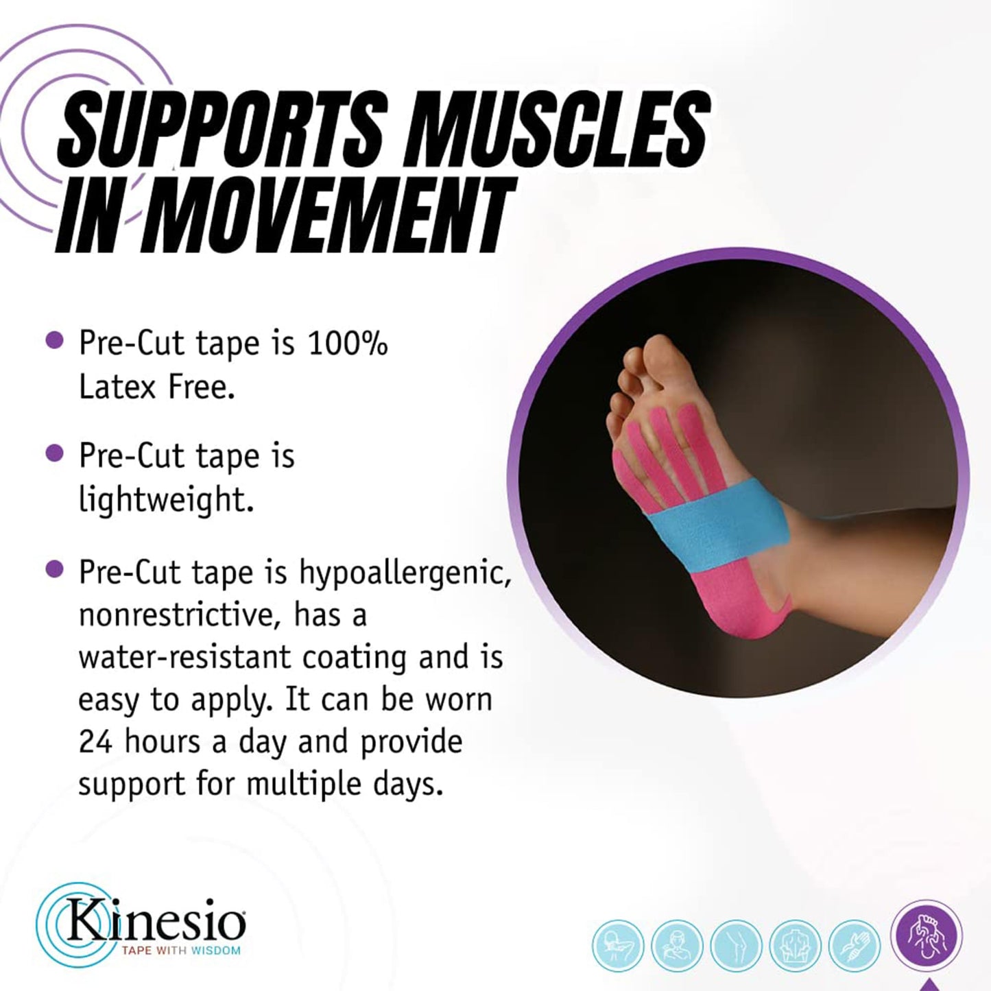 Kinesio 0850989002287 Pre-Cut Application Foot Tape