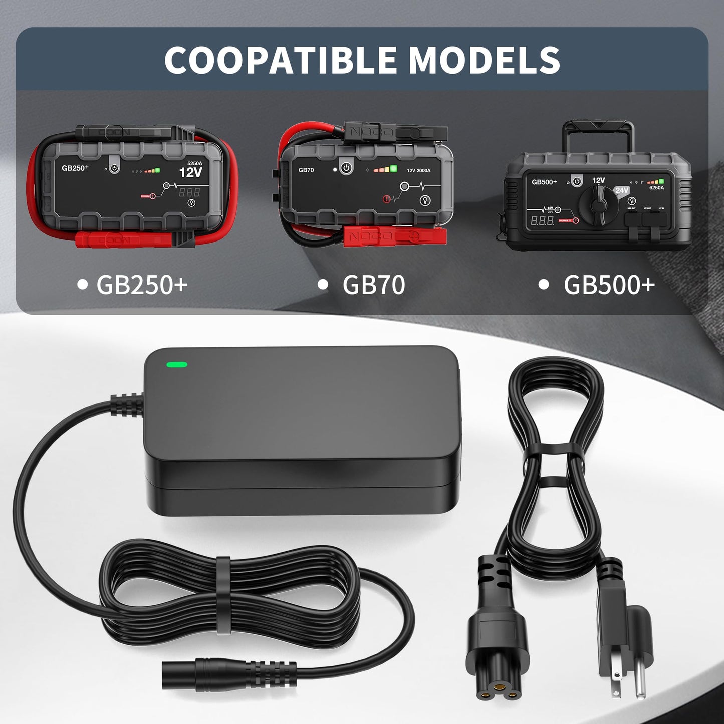 14V Charger for NOCO GB70 GB150 Compatible with NOCO Jump Starters GB70, GB150, GB250+, GB251+, GB500, GB500+, Power Adapter for Genius Boost Ultra Safe Lithium Battery, XGC4, XGC Connector Cable
