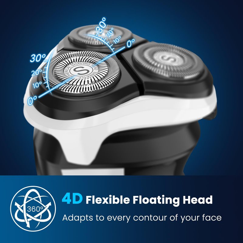 SweetLF Electric Shaver, Black and White, Black/White