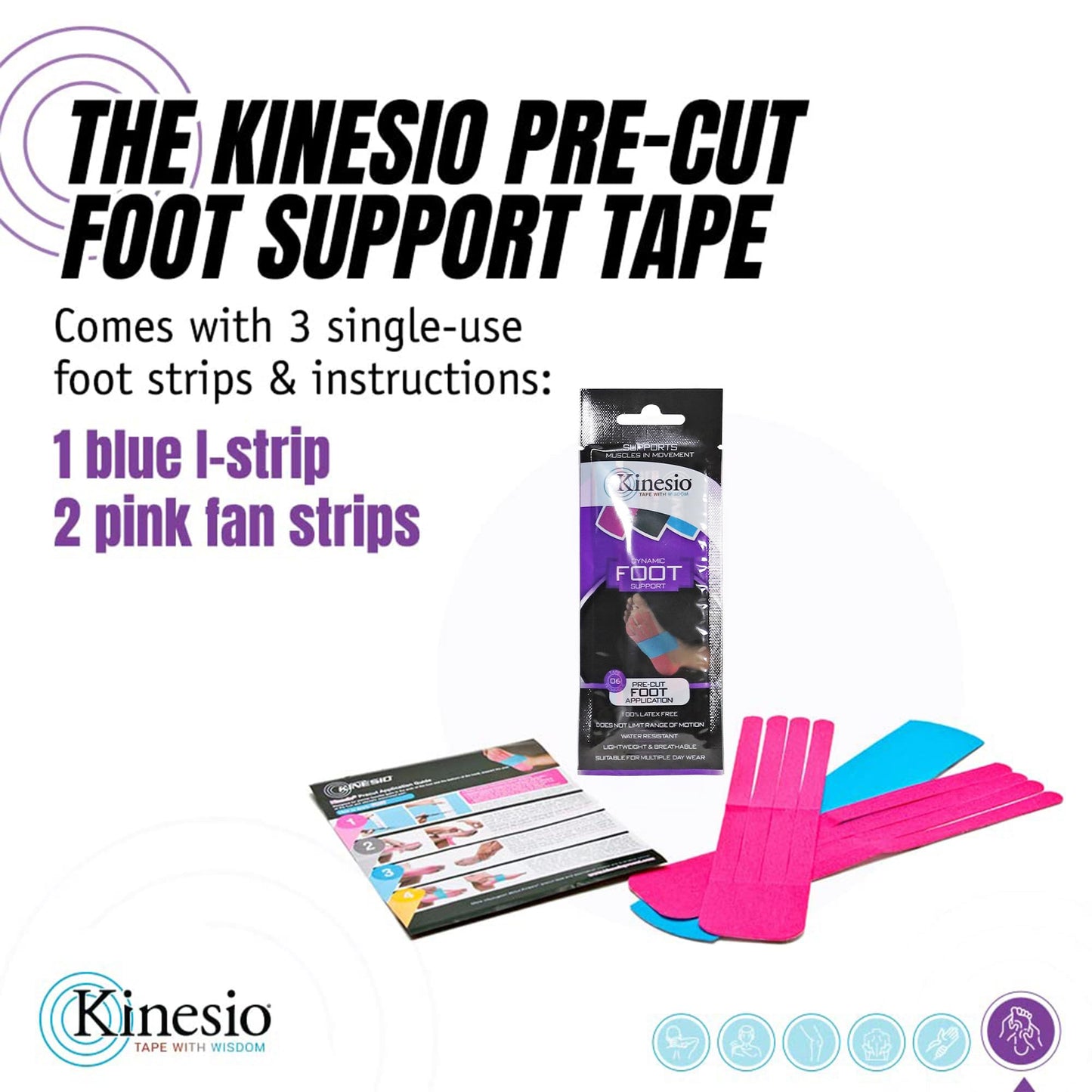 Kinesio 0850989002287 Pre-Cut Application Foot Tape
