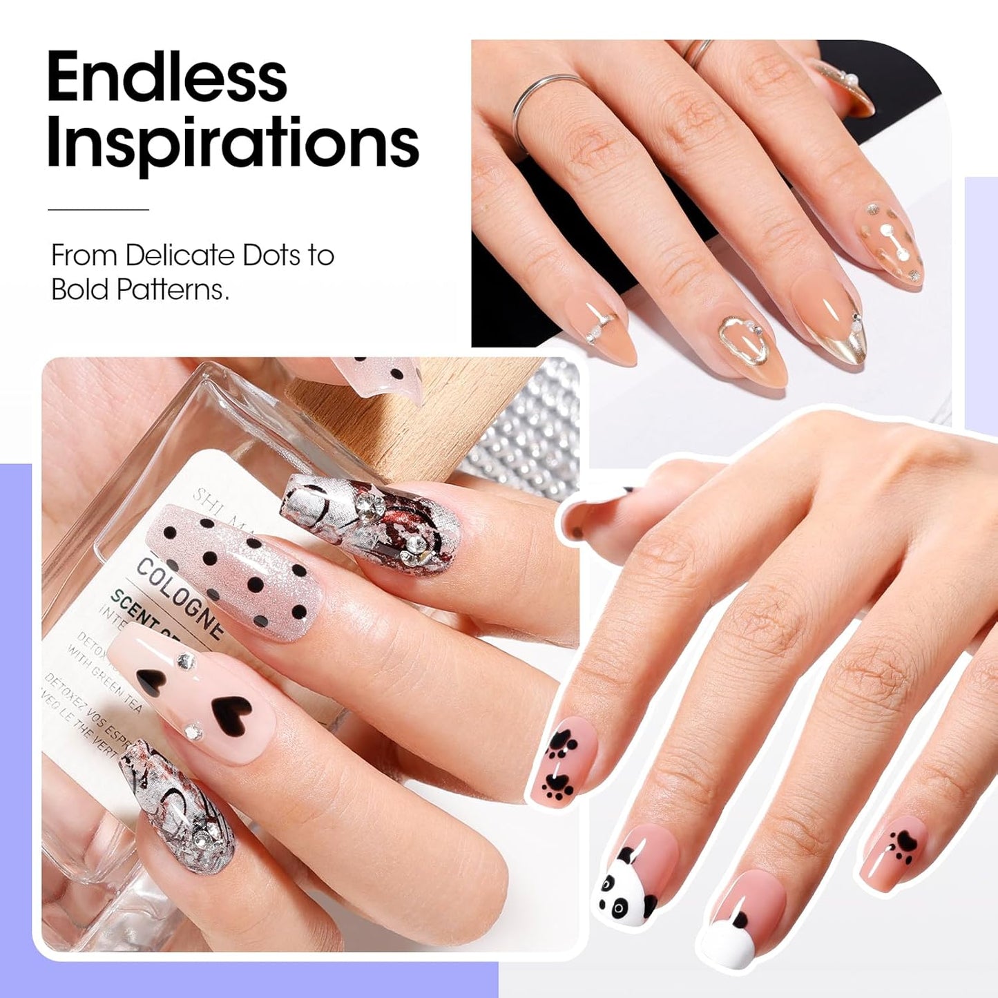 Gellen 5-in-1 Nail Dotting Pen - Double-End Nail Art Tool for Gems, Gradient & Chrome | DIY Manicure