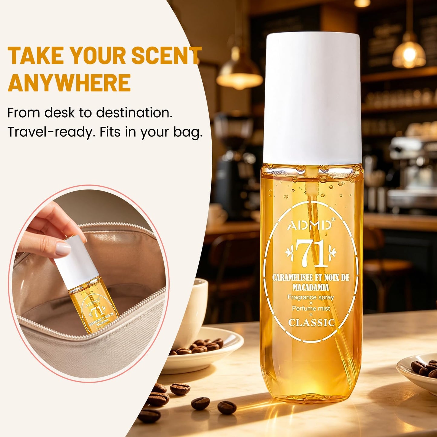 Seaboll Body & Hair Mist for Women & Girls | Alcohol-Free Vanilla Gourmand Fragrance Perfume Mist with Caramel & Chocolate, Lightweight Vegan Water-Based Body Spray, Gift for Teens - 3 oz