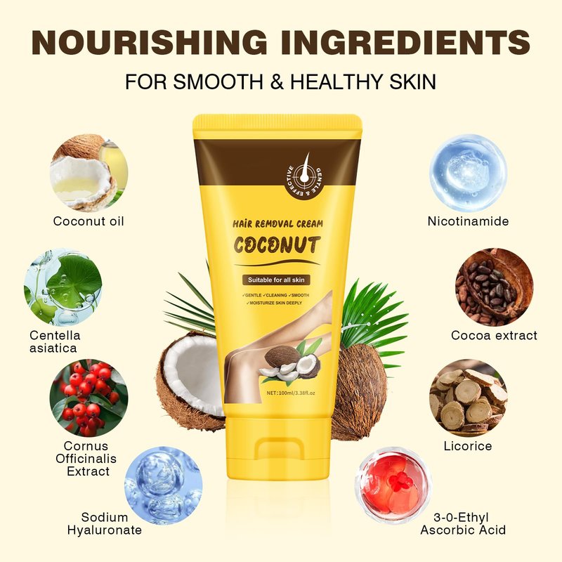 Hair Removal Cream for Women, Sensitive Depilatory Creams for Bikini, Private Areas, Pubic, Body, Legs, and Underarms, Painless Flawless Depilatory Cream