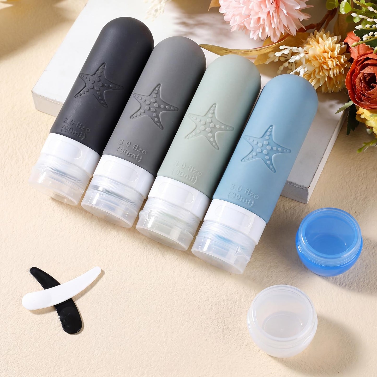 JBYAMUS 18 Pcs Silicone Bottles Set, Leak-Proof Design, Travel Size, TSA Approved for Toiletries, Portable Containers and Best Gifts for Women