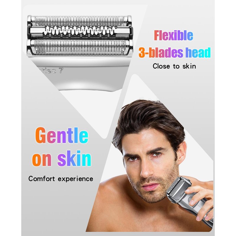 70S Electric Shaver Head Replacement Compatible with Braun 7 Series Foil Shaver Models 720,750CC,760CC,790CC,9565,9595