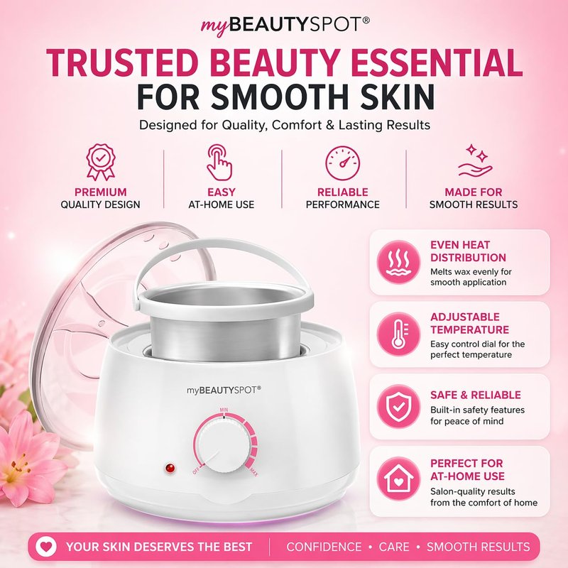 My Beauty Spot Wax Warmer for Hair Removal Kit - Electric Wax Machine for Women at Home - Full Body Bikini Brazilian - Includes Hard Wax Beads & Applicator Sticks